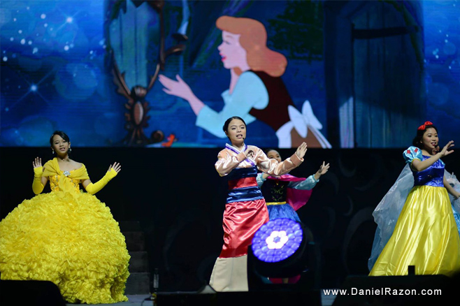 Myka Cloma, whose video imitating 16 different Disney characters’ voices hits the web, performs live on stage together with the other teens in Kuya Daniel’s charity concert.