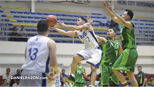 Rene Boy Banzali (#7) goes up and under for the basket. He finished with 14 points, 7 rebounds, 5 assists and a steal. (Photo by: Lian San Miguel Opol, Photoville International)